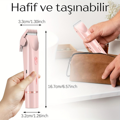 2'si 1 Arada Ağrısız Bikini Bölgesi Tıraş Makinesi – Su Geçirmez & Hassas Ciltler İçin Uygun